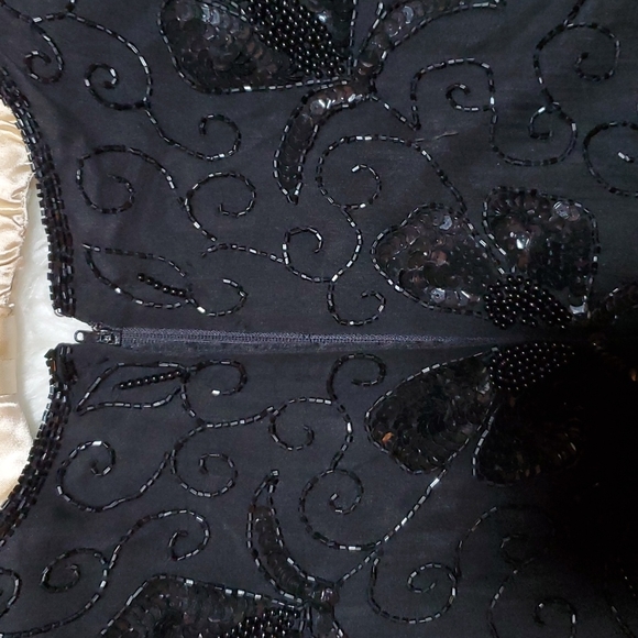 Vintage Stenay 100% SILK black beaded top blouse in excellent condition size L - Picture 8 of 9